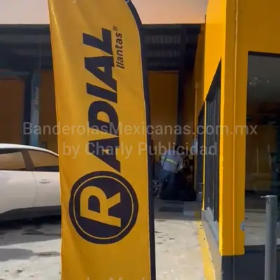Fabricación de banderas publicitarias para radial llantas